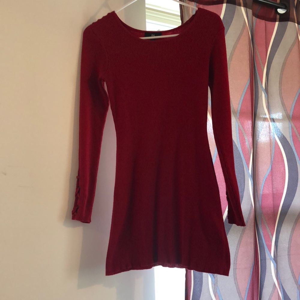 Red sweater dress